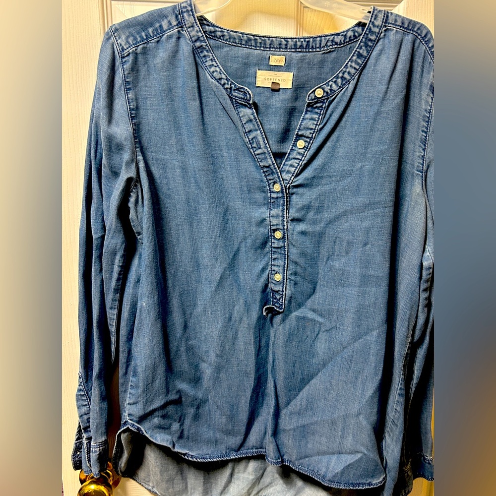 Loft Denim Tunic Top SZ M